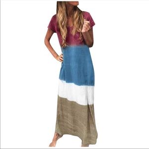 Casual short sleeve maxi dress L